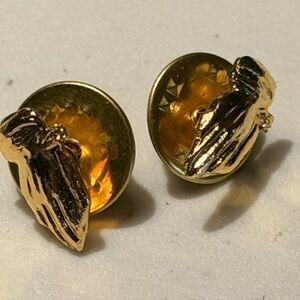 Gold-Tone Hand Design Earrings